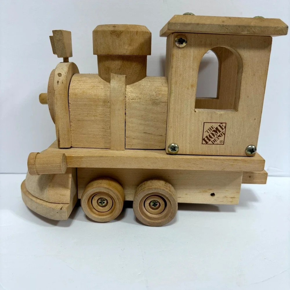 Vintage The‎ Home Depot Christmas Wooden Toy Locomotive Train Engine Handmade